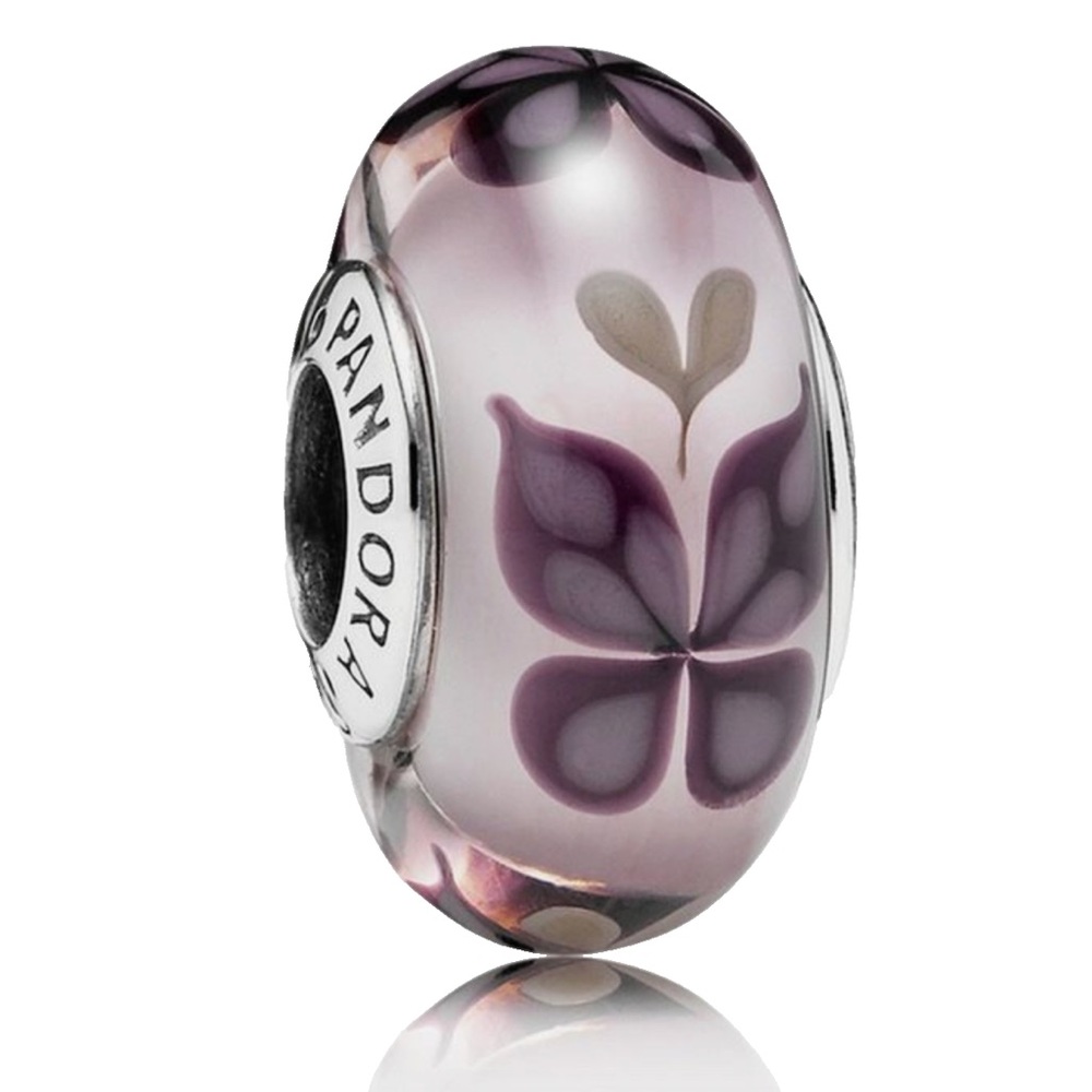 Pandora Authentic Pink Butterfly Kisses Murano Glass Charm